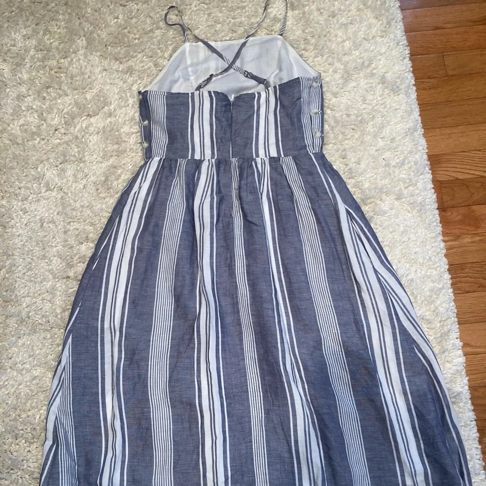 Abercrombie & Fitch Blue and White Striped Midi Dress